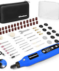 Cordless Rotary Tool Kit With 5 Variable Speeds And 70 Accessories USB C Charging 3 7 Volt Battery Power For Engraving Sanding Polishing Carving Cutting And DIY Crafts Perfect For Home Projects shown with accessories.