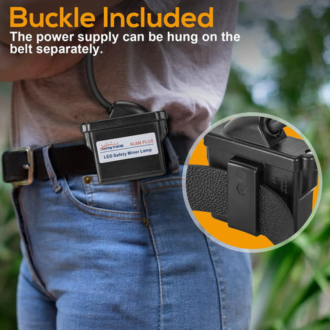 Rechargeable Mining Headlamp With Ultra Bright LED And Six Auxiliary Lights waist-mounted battery pack