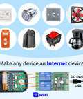 Two Channel WiFi Smart Relay Switch With 5V 12V 24V 36V DC Support Passive Output Ewelink App Control Works With Alexa And Google Home Inching And Self Locking Modes Remote On Off From Anywhere, two-relay board