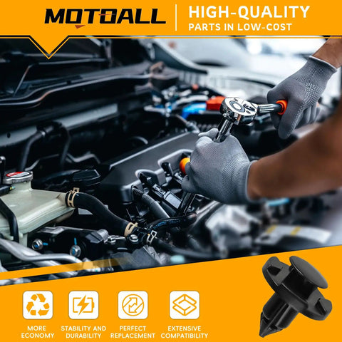 Premium Black Nylon Push Pin Clips For Bumper Shield And Fender Trim Panel Fasteners Retainer Rivets during auto repair.