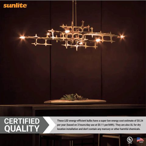 Energy Saving LED Filament T8 Tubular Light Bulb 2W 25W Equivalent Candelabra E12 Base Dimmable Instant On 2700K Soft White 130 Lumens UL Listed 12 Pack For Home Vanity And Fixtures illuminating dining area