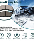 Ford F-150 Ceramic Front And Rear Brake Pad Kit With Hardware shown with SUV on snowy road