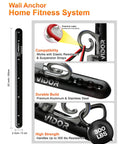 Hella Sturdy Wall Mount Resistance Band Anchor System With 300 Pound Pull Capacity Adjustable Aluminum Gym Anchors for bands.