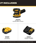 20V Max Brushless Random Orbital Sander Kit with Variable Speed 8,000 to 12,000 OPM; includes sander, 5Ah battery, charger.