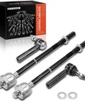 Front Inner And Outer Tie Rod End Kit To Fix Uneven Tire Wear And Bring Smoother Steering For Chevrolet Tahoe Suburban Silverado 1500 Sierra 1500 Yukon Yukon XL Escalade 2015 To 2020, 4-piece black steel set