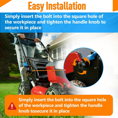 Close-up of lawn mower with Two Pack Handle Knobs With Screws Bolts And Washers Replacement Kit for easy repair installation