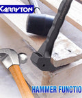 Hammer and CR-V steel nail puller from Heavy-Duty Pry Bar Set With 12-Inch And 10-Inch Utility Claw Bars, 15-Inch Flat Pry Bar