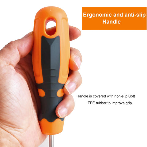 Heavy Duty T25 Torx Security Screwdriver 12 Inch Extra Long Shaft handle with ergonomic no-slip grip for easy use.