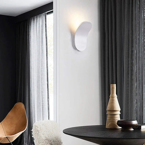 Slick Modern LED Wall Sconce For Living Room And Bedroom Featuring Solid Iron Frame With Smooth Acrylic Shade No Hassle Wall Mount Setup For Chill Ambient Lighting And A Total Room Vibe Upgrade Bronze Large, mounted on white wall.