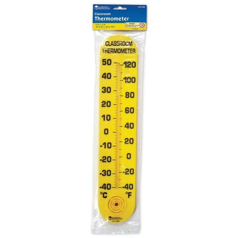 Classroom Thermometer Wall Mounted For Fahrenheit And Celsius Readouts Indoor Outdoor Use Durable Recessed Tube Prevents Breakage Kid Friendly Temperature Gauge For Ages 6 And Up, yellow plastic wall thermometer