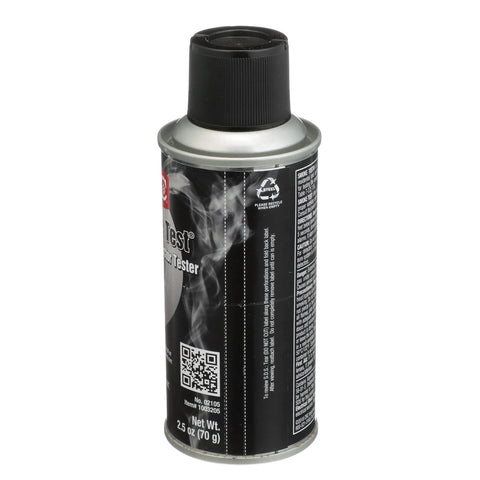 Smoke detector tester aerosol can, 2.5 oz, black label, side view