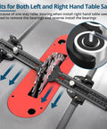 Dead Nuts On Accuracy Thin Rip Jig For Table Saw showing dual rollers, adjustability for precise cuts on narrow stock.