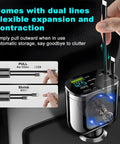 Retractable Four In One Car Charger With Built Dual USBC Cables Durable PC Housing Built Tough For Rough Drives showcasing dual retractable lines.