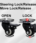 Htudcoue 2-inch heavy-duty caster wheels with brakes, 12-pack, polyurethane, 800 lb load for furniture/workbenches