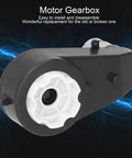 24V High Speed 18000RPM RS555 Motor Gearbox Upgrade for Kids Ride On Toys, black casing with exposed white gear housing.