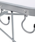 Close-up of hooks on Portable Grill Table With Tons Of Prep Space For Camping, Tailgating, Picnics, And Boating.