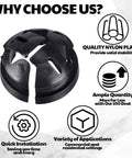 100 Pack Three Eighth Inch Button Connectors For Non Metallic NM Cable Push In Quick Install Fits One Half Inch Knockouts Black Plastic Electrical Junction Box Wire Bushings Snap In Conduit Fittings, black nylon connector