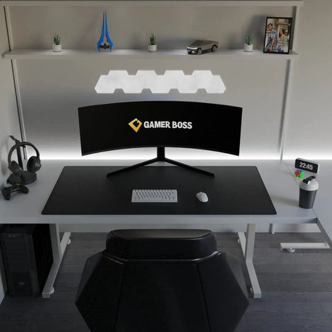 Massive 60 By 30 Inch Gaming Desk Mat With 4mm Thick Cloth Surface, Stitched Edges, And Non Slip Rubber Base for gaming setup