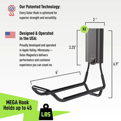 Heavy Duty Magnetic Hooks With Closed Loop Design 45 Lb Capacity Three Pack Tough As Nails Steel Cabinet Toolbox Barn Door Shop Storage Organizer That Will Blow Your Mind And Keep Your Gear Locked Down Tight On Thin Metal Surfaces