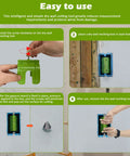 Professional Electrical Box Positioning Tool Set With 5 Metal Frame Markers For Plasterboard Installation, demonstrating easy use steps.