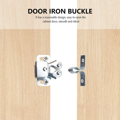 20 Pack Heavy Duty Cabinet Door Spring Catch Buckle Made Of Cold Rolled Steel With Double Balls mounted on wooden door