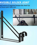 Super Strong 4 Pack Heavy Duty Closet Shelf Rod Brackets Holding 300 Pounds 11 Inch Wall Mounted Black Steel Shelving Supports