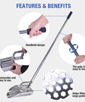 Features of Sand Scoop For Metal Detecting Stainless Steel Beach Treasure Dig Tool With Adjustable Long Handle Pole.