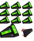 Pro Magnetic RV T Level Bubble Levels 10 Pack Boss Grade showing 10 compact black and green bubble levels with dual mount options.
