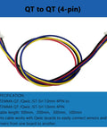 I2C Qwiic Cable Kit With Stemma QT Wires For SparkFun Development Boards And Sensor Breakouts, 4-pin connector cables
