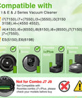 Compatibility chart for Beefed Up Replacement Parts Kit For E I And J Series Robot Vacuums with images of compatible models.