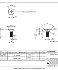 Technical drawing of True Titanium M4 0.7 Pitch 12mm Flat Head Phillips Machine Screw Pack Of 5 Grade 2 CP Saltwater Ready Corrosion Resistant