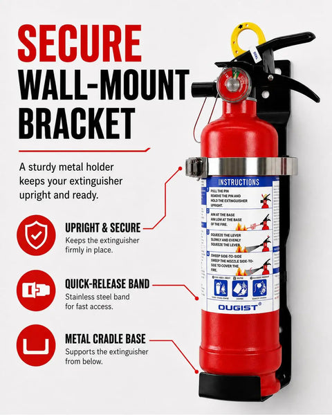 Heavy Duty ABC Dry Chemical Fire Extinguisher With Wall Mount Bracket Got Your Back For Fast Reaction To Wood Grease Or Electrical Flames At Home Or The Garage
