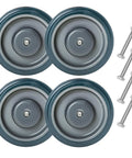 Rock Solid 5 Inch Shopping Cart Wheels 4 Pack Silent Glide TPU Swivel Casters With Steel Axles And Bolts, grey TPU wheels with steel bolts.