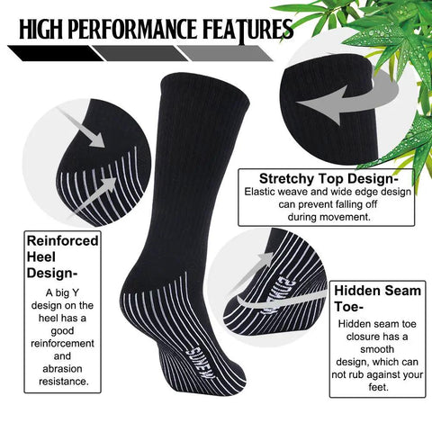 Six Pairs Bamboo Viscose Camping Socks For Men And Women Quick Dry Mid Calf Cushioned Trekking Running Sports Socks with features