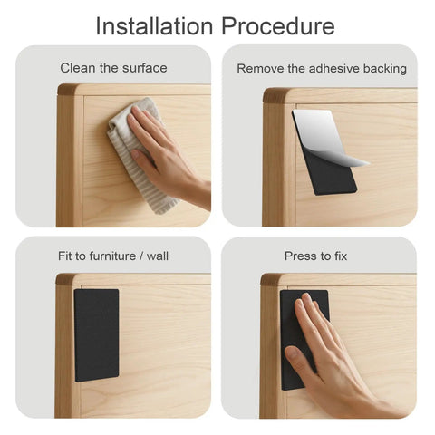 Installation steps for 20 Piece Headboard Stoppers Hold The Line So Beds Stay Put Premium Eva Foam Wall Protectors.