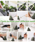 Foldable Plant Repotting Mat With 13 Piece Mini Garden Tools And 30 Pot Hole Mesh Pads for Indoor Miniature Fairy Garden Plant Care