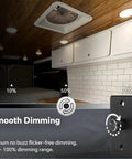 Smooth Operator 12V Rotary Light Dimmer Switch For Rv Camper Van Boat Trailer Featuring Heavy Duty Aluminum PWM Controller With Built In Off Switch Providing Smooth As Butter Brightness Tuning showcased in a dimly lit cabin.