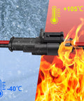 Waterproof 2 Pin Electrical Connector Kit in extreme temperatures with snow and fire, showcasing durability for cars, trucks, boats.