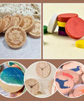 Unfinished Wooden Circles Craft Blanks, Smooth Two Inch Plywood Discs For Diy Painting And Woodburning, art clock and painted designs.