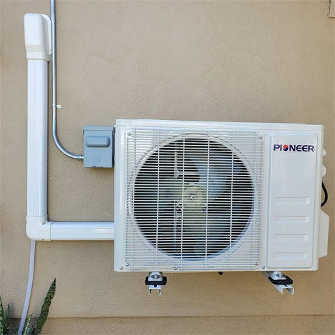 Installed 3 Inch PVC Line Set Cover Kit 11.3 Feet Tubing Cover For Mini Split Central Air Conditioner And Heat Pump