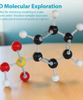 Hands On 240 Piece Molecular Model Kit For 3D Chemistry Visualization Of Organic And Inorganic Structures It Includes 86 Atoms And 153 Bonds With Remover Tool The Ultimate STEM Education Gift For Students And Teachers with dual model on wooden table