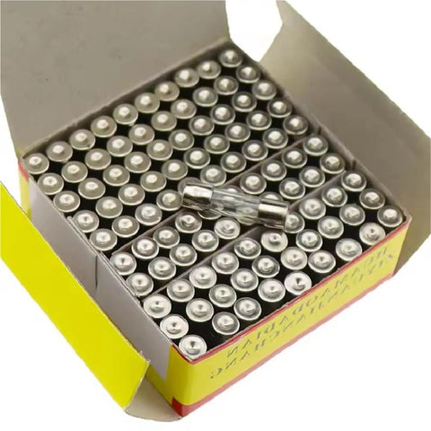 Open box of Must Have Assorted Glass Tube Fuses Kit For Electronics Gear Includes 5x20mm And 6x30mm Fast Blow Fuses Ranging 0.1A To 30A