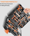 All In One 104 Piece Home Repair Tool Kit With Blow Case Ratchet Handle And Essential Hand Tools, compact case open