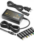 18V Universal AC Power Charger With 7 Tip Adapters, 2.69A Peak Output, Barrel Connectors 5.5x2.1mm on white background