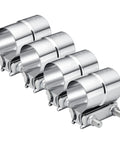 Beefy 2.25 Inch Exhaust Lap Joint Clamp Set Heavy Duty Stainless Steel Band Clamp For Automotive Exhaust Pipes Mufflers And Catalytic Converters Four Pack