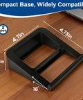 Pair Of Desktop Speaker Stands For Small Monitors With 16 Degree Tilt Wedge Shaped Riser And Shock Absorbing Foam on table