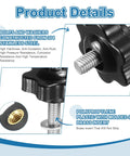 T Track Bolts Knob Kit Five Piece Pro Grade Set M5 x 40mm Bolts With Washers And Six Star Knobs Nuts For Woodworking Jigs And Fixtures Durable Stainless Steel Silver Black Finish close-up of knob and bolt details