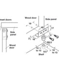 Diagram showing Black Concealed Hinges For Inset Doors Pair, 40mm Wide, 17mm High, 16mm Deep, includes 8.5mm drill holes.