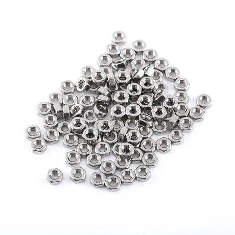 Hex nuts from A2 Stainless Steel Hex Socket Screw And Nut Kit, 250 Piece Fastener Set With Cap Head And Flat Head Bolts.