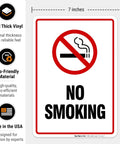 Straight Up Heavy Duty Aluminum No Smoking Sign For Your Company Setup Keep The Shop Floor Smoke Free Rust Resistant Indoor Outdoor Metal Wall Plate Super Durable 10x7 inches with no smoking icon.